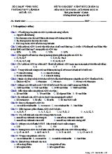 Đề thi khảo sát kiển thức chuẩn bị môn Sinh học Lớp 10 - Mã đề 132 - Năm học 2019-2020 - Trường THPT Liễn Sơn